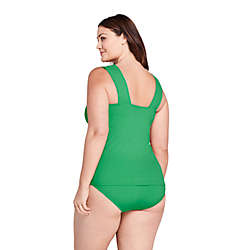 Women's Plus Size Embroidered  V-neck Tankini Top Swimsuit, Back