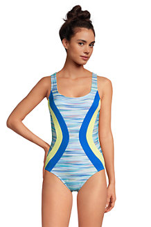 Women's Chlorine Resistant Scoop Neck Athletic Swimsuit  