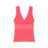 Women's D-Cup Embroidered V-neck Tankini Top Swimsuit, Front