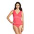 Women's D-Cup Embroidered V-neck Tankini Top Swimsuit, Front