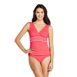 Women's D-Cup Embroidered V-neck Tankini Top Swimsuit, Front