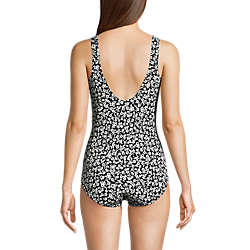 Women's Chlorine Resistant Scoop Neck Soft Cup Tugless Sporty One Piece Swimsuit Print, Back