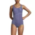 Women's Scoop Neck Tugless Sporty One Piece Swimsuit, Front