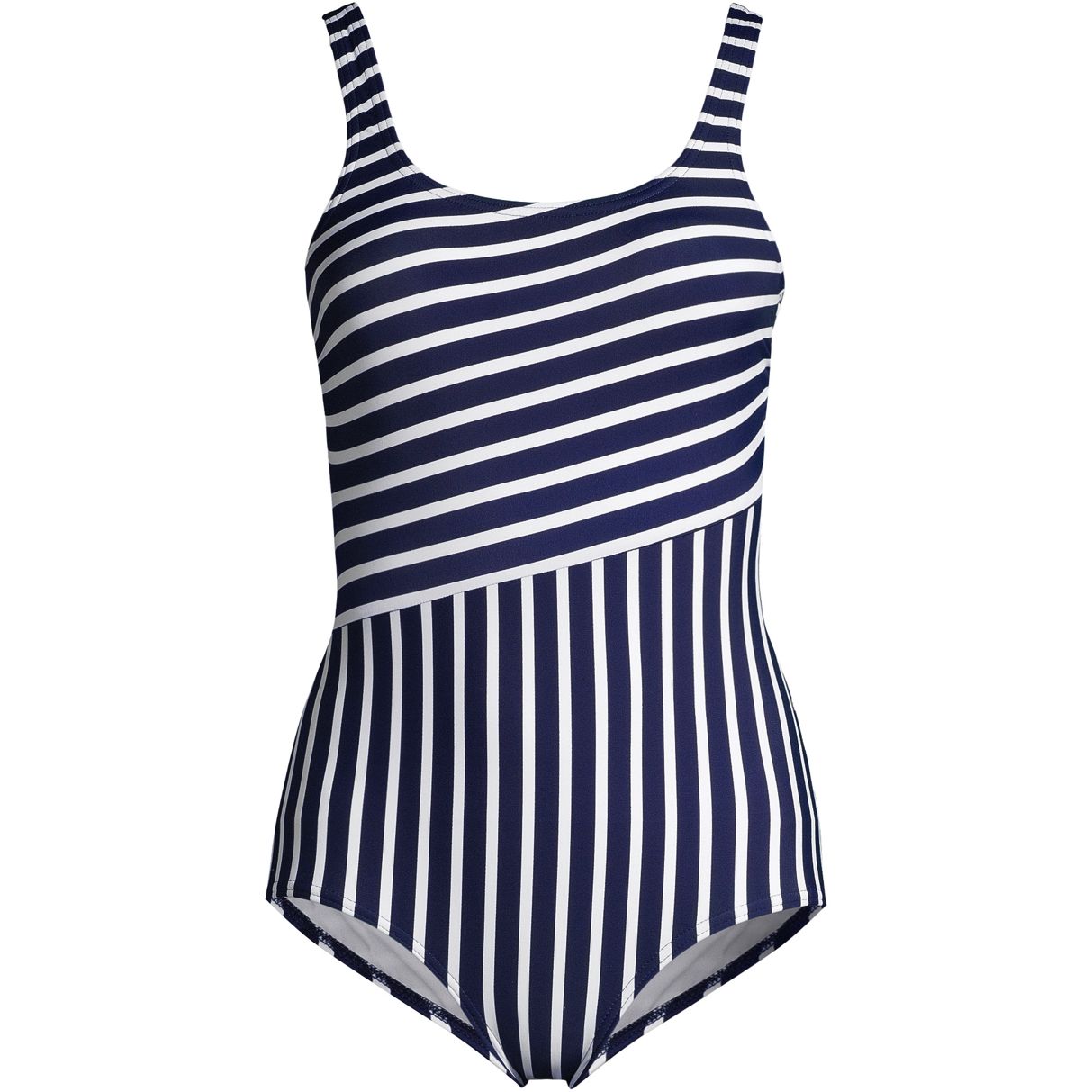 Women's Petite Tummy Control Chlorine Resistant Scoop Neck Soft Cup Tugless  One Piece Swimsuit - Lands' End - Blue - 18 - Yahoo Shopping