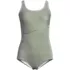 Women's Scoop Neck Tugless Sporty One Piece Swimsuit, Front