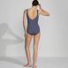 Women's Scoop Neck Tugless Sporty One Piece Swimsuit, Back