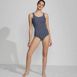 Women's Scoop Neck Tugless Sporty One Piece Swimsuit, Front