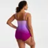 Women's Plus Size DD-Cup SlenderSuit V-neck Skirted Low Leg One Piece, Back
