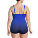 Women's Plus Size SlenderSuit V-Neck Tummy Control Chlorine Resistant Skirted One Piece Swimsuit, Back