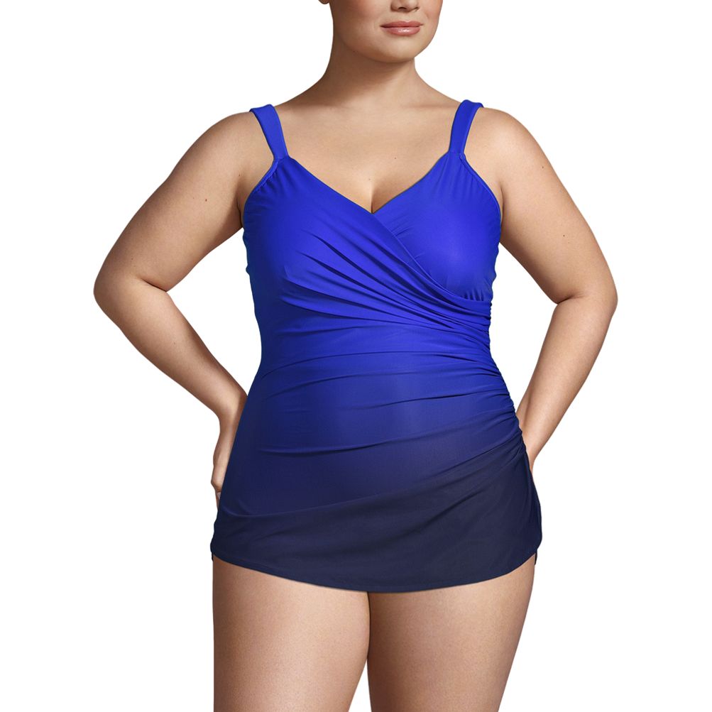 Women's Plus Size SlenderSuit V-Neck Tummy Control Chlorine