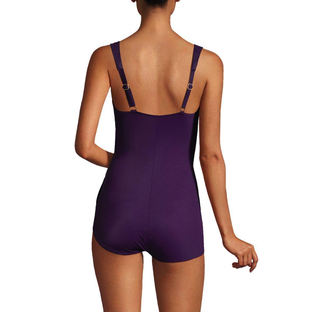 free shipping & returns NWT Lands´ End Womens Tummy Control Surplice Swim  Dress 1 Piece Sz 4 $160 FLE204