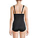 Women's Mastectomy SlenderSuit V-Neck Tummy Control Chlorine Resistant Skirted One Piece Swimsuit, Back
