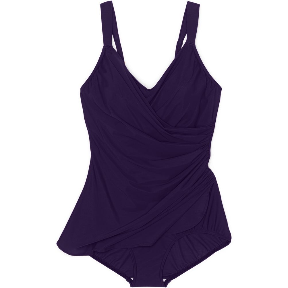 free shipping & returns NWT Lands´ End Womens Tummy Control Surplice Swim  Dress 1 Piece Sz 4 $160 FLE204