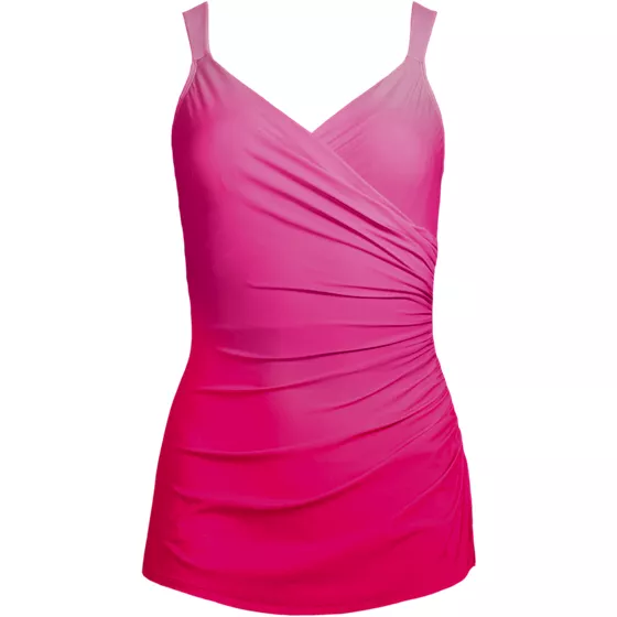 Women's SlenderSuit V-Neck Skirted Low Leg One Piece - primary