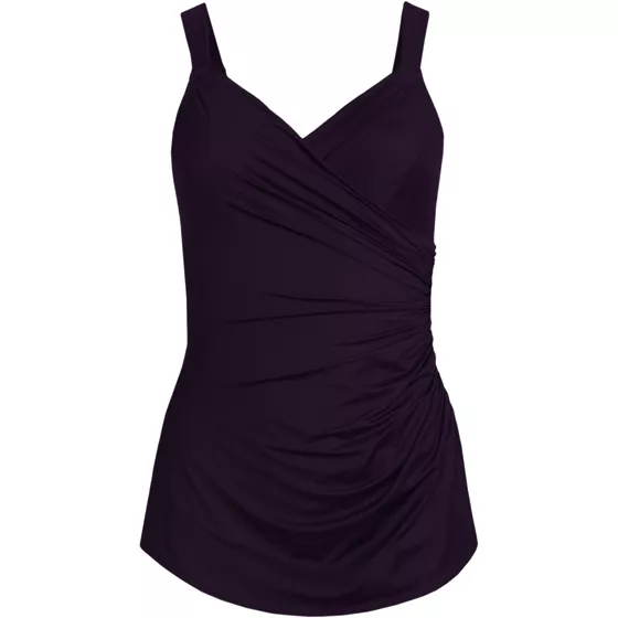Women's Petite SlenderSuit V-neck Skirted Low Leg One Piece - primary