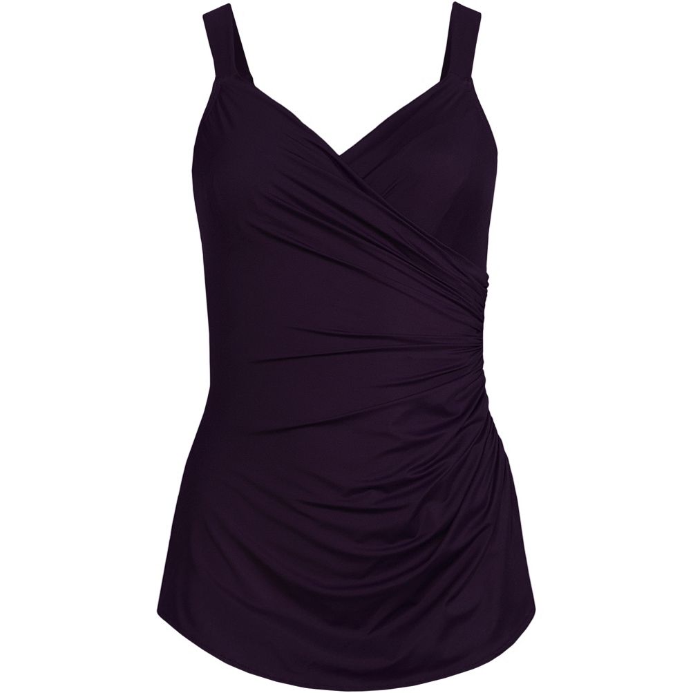 Lands' End Plus Mastectomy Square Neck Tankini Swimsuit Top