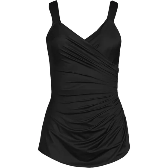 Women's Mastectomy SlenderSuit Tummy Control Chlorine Resistant Skirted One Piece Swimsuit - primary