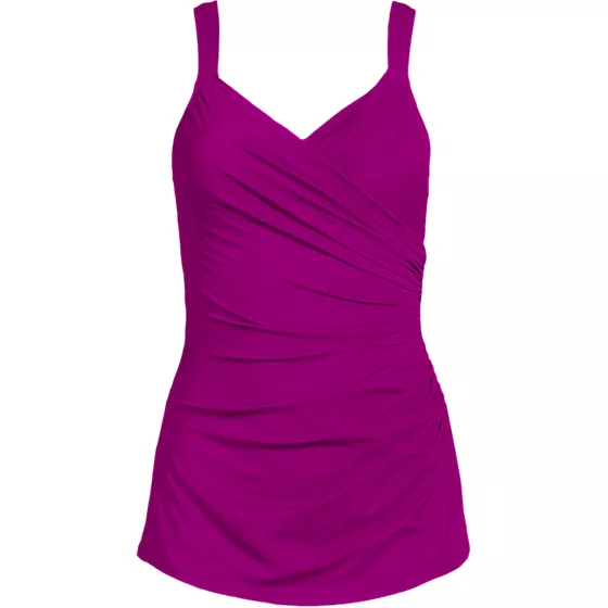 Women's SlenderSuit V-neck Skirted Low Leg One Piece - primary