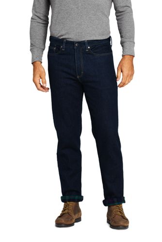 lands end men's flannel lined jeans