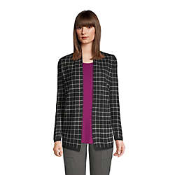 Women's Cotton Open Long Cardigan Sweater - Pattern, Front