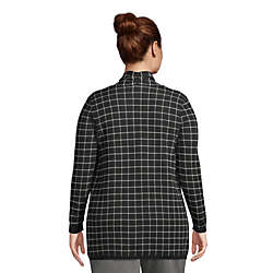 Women's Plus Size Cotton Open Long Cardigan Sweater - Pattern, Back