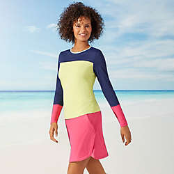 Women's Quick Dry Elastic Waist Active Board Skort Swim Skirt, Top