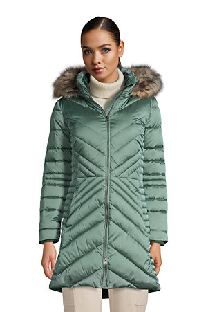 Women S Thermoplume Fleece Lined Coat, Ladies Long Winter Coat With Hood Uk