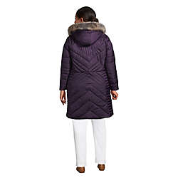 Women's Plus Size Insulated Cozy Fleece Lined Primaloft Coat, Back