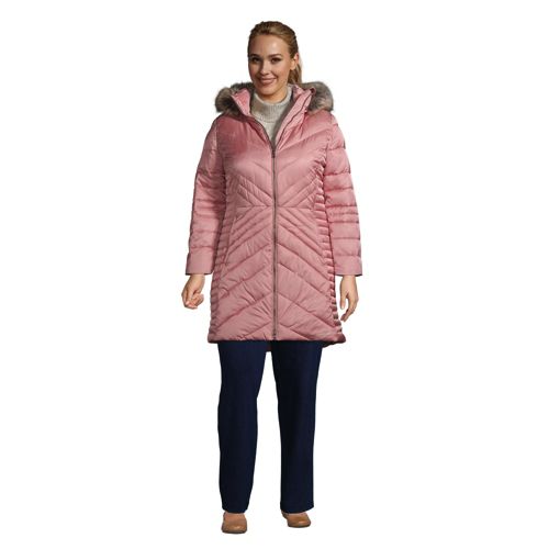 Women s ThermoPlume Fleece Lined Coat Lands End