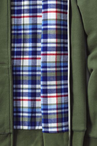 mens flannel zip hoodie