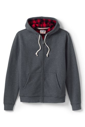 flannel zip hoodie