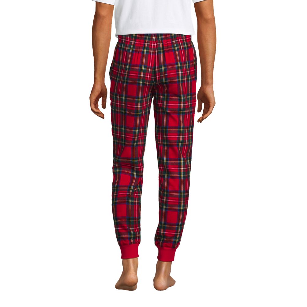 Men's Flannel Pajamas - Plaid Pajama Pants for Men (Black / Red