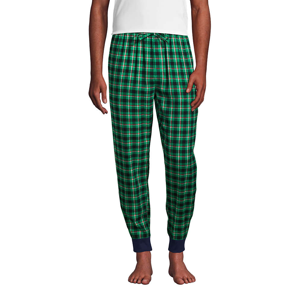Men's Flannel Jogger Pajama Pants, Front