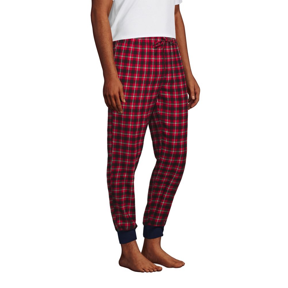 young men's plaid flannel lounge pants - red & black buffalo