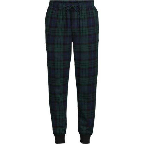 Mens Black & Green Check Cotton Pyjama Bottoms, Shop Mens Loungewear  Online