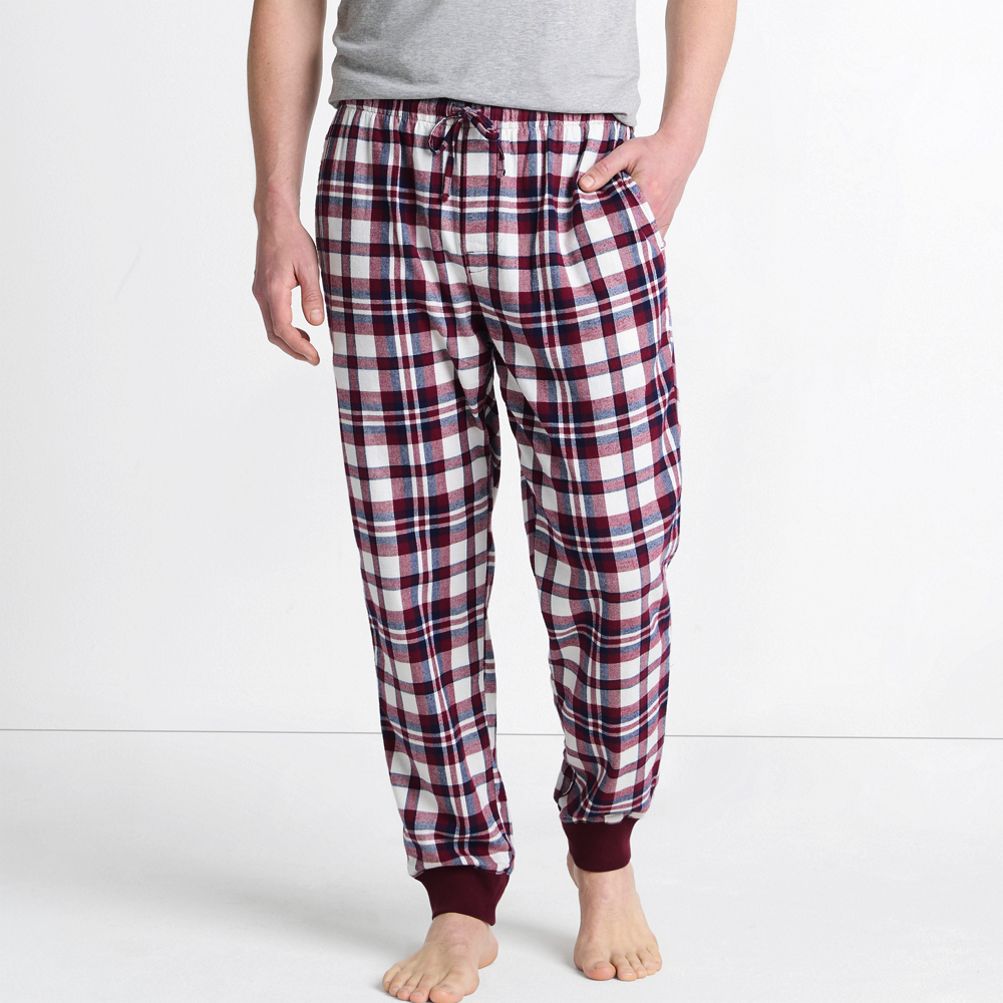 Mens flannel joggers online