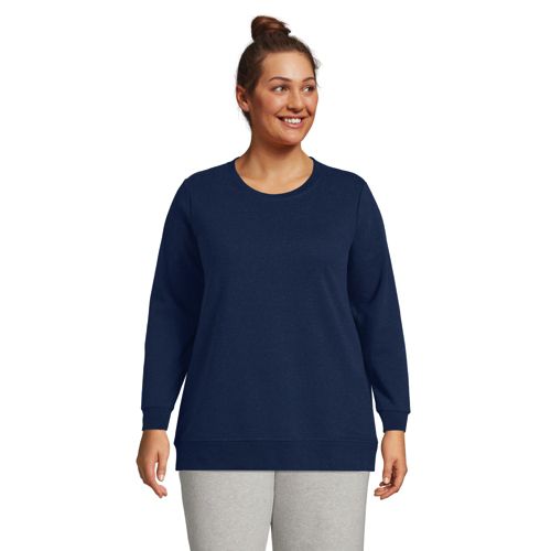 Women's Lands' End Serious Sweats Crewneck Sweatshirt Tunic, Size: XS, Dark  Blue - Yahoo Shopping