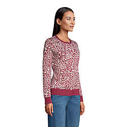 Women's Supima Cotton Cardigan Sweater - Print , alternative image