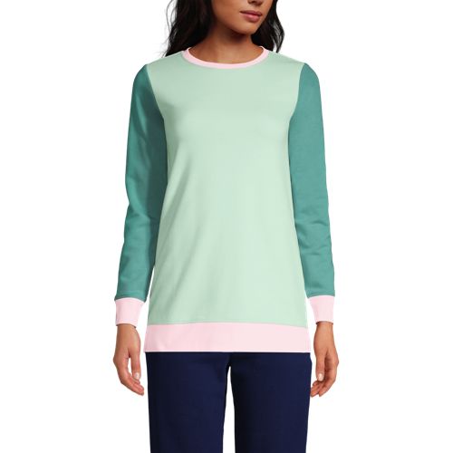 women's serious sweats crewneck long sleeve sweatshirt tunic