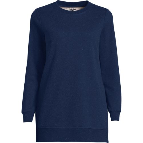 Lands' End Women's Plus Size Serious Sweats Raglan Sweatshirt - 1x - Deep  Sea Navy Multi Colorblock