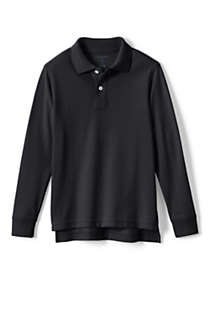 School Uniform Little Kids Long Sleeve Mesh Polo Shirt, Front