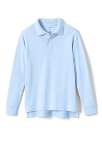 School Uniform Little Kids Long Sleeve Mesh Polo Shirt, Front