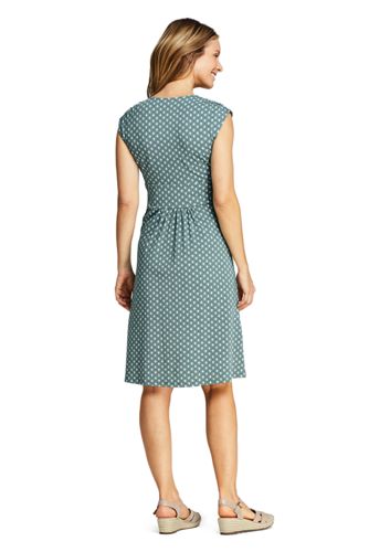 Gemustertes Wickelkleid aus Jersey für Damen | Lands' End