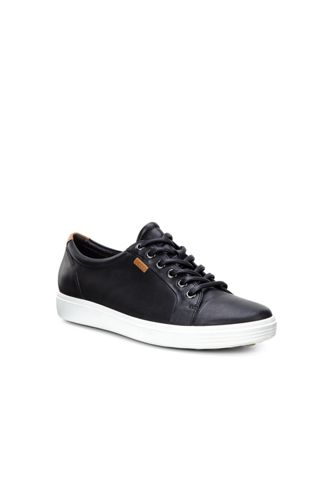 plain black leather trainers womens