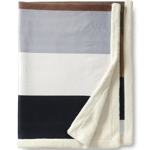 Sherpa Fleece Throw Blanket Lands' End