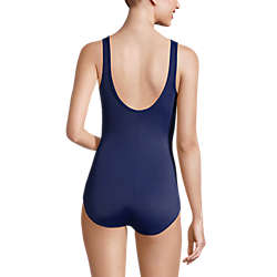 Women's Mastectomy Chlorine Resistant Scoop Neck Soft Cup Tugless Sporty One Piece Swimsuit Print, Back