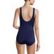 Women's Mastectomy Chlorine Resistant Scoop Neck Soft Cup Tugless Sporty One Piece Swimsuit Print, Back