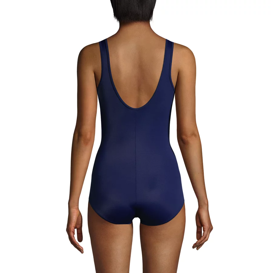 Women's Chlorine Resistant Soft Cup Tugless Sporty One Piece Swimsuit