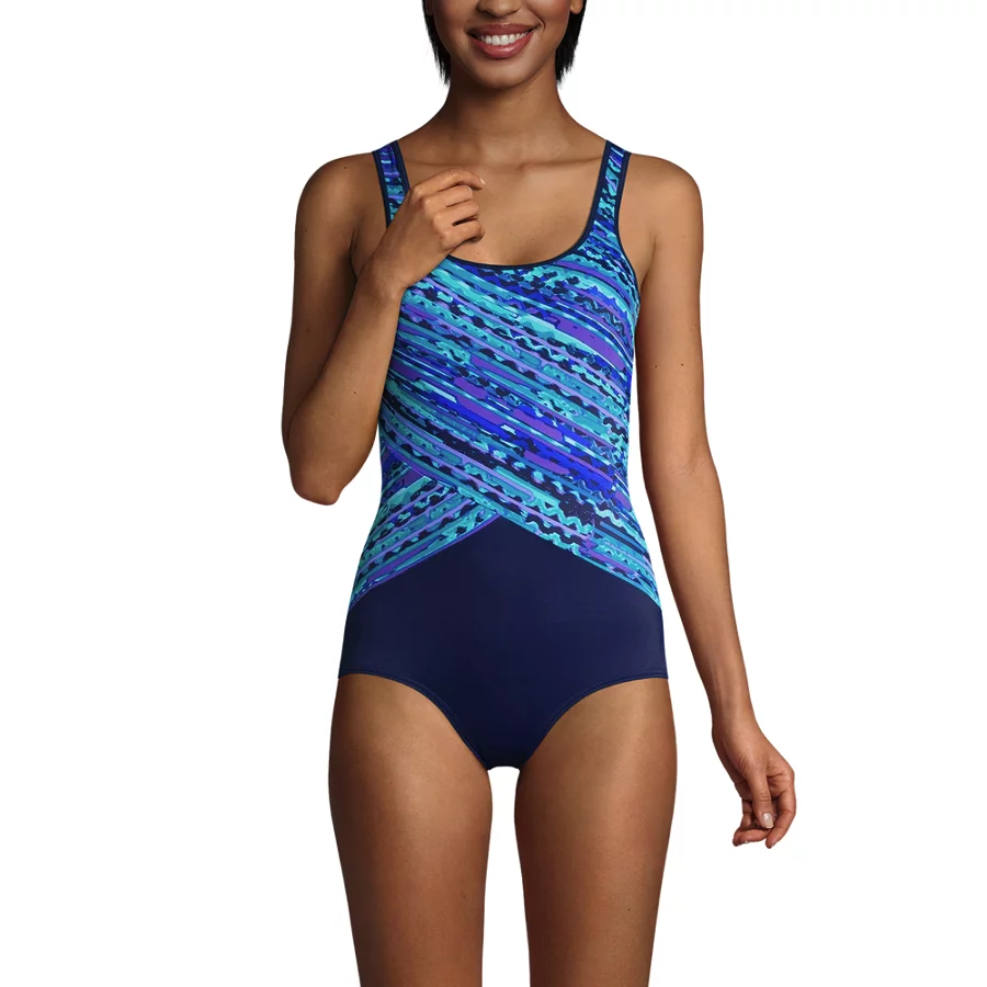 Women's Chlorine Resistant Soft Cup Tugless Sporty One Piece Swimsuit view 2