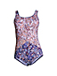 Women's Chlorine Resistant Tugless Swimsuit, Splice Print - DDD Cup